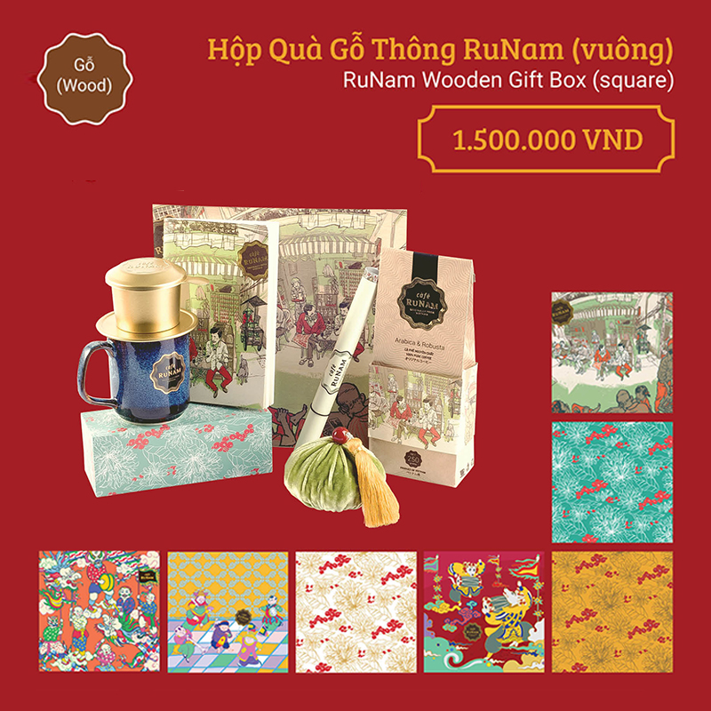 Hộp Quà Gỗ Thông Runam (vuông)