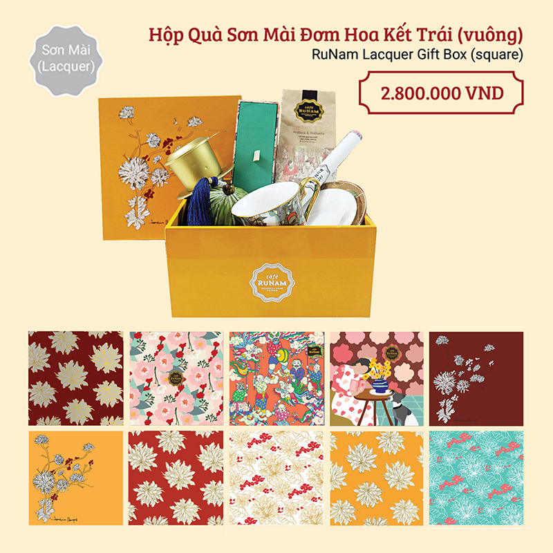Hộp Quà Sơn Mài Đơm Hoa Kết Trái (vuông)